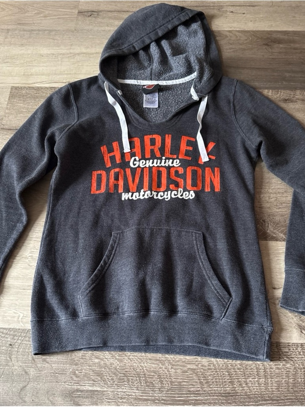 Harley-Davidson Women's Dark Gray Hoodie with Orange Logo